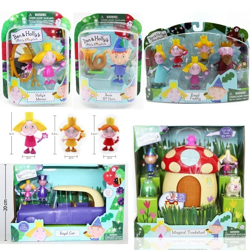 Genuine Cartoon Ben And Holly Dolls Little Kingdom Figurine Royal Family Collect Action Figure House Car Model Kids Toy Gifts