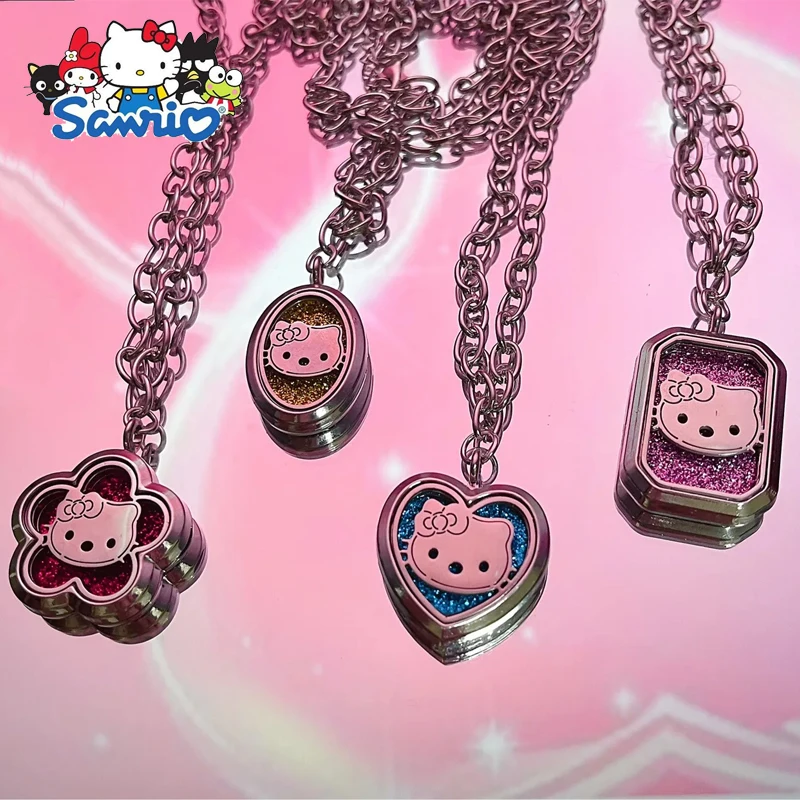 

Sanrio Series Cartoon Hello Kitty Necklace Kuromi Melody Kawaii Aromatherapy Perfume Light Luxury Pendant Hot Girl Y2k Girl Gift
