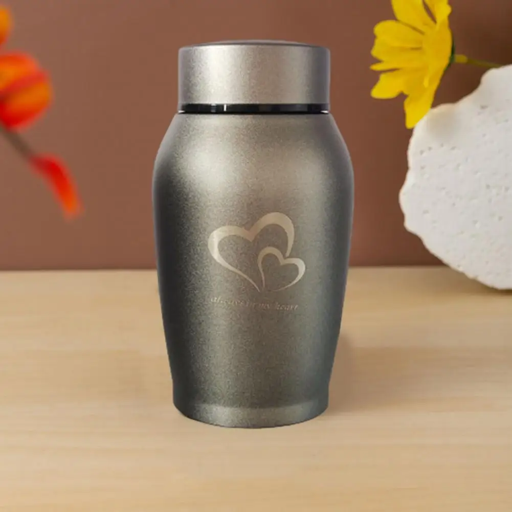 Stainless Steel Pet Urn Smooth Surface Secure Closure Dog Urn Screw-in Lid Memorial Pet Ash Container Supplies Cremation Urn