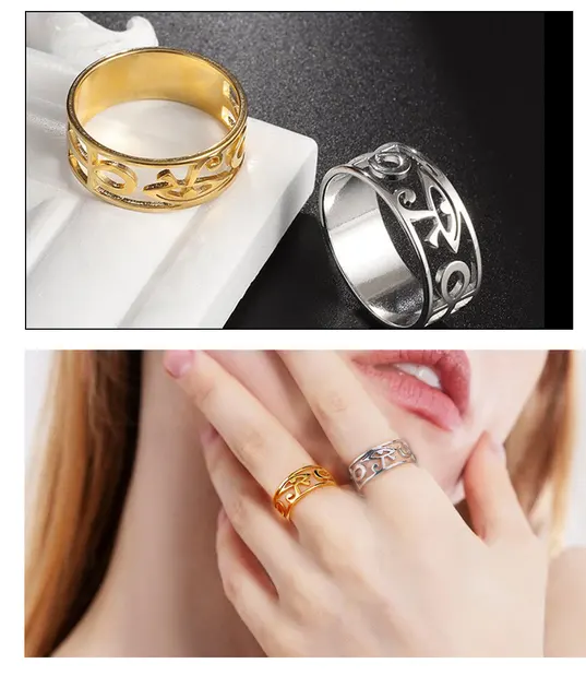 Anillos Mujer Acero Inoxidable Anillo Egipcio De Acero Inoxidable