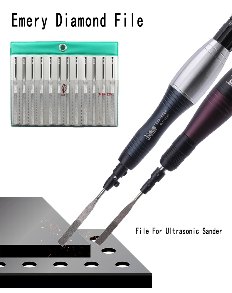 12-teiliges SET BESTES pneumatisches Werkzeug-Feilen-Set MTP-120 Mechanisches Feilen für Formenpolitur, konisches Handfeilen-Set – Detail 1