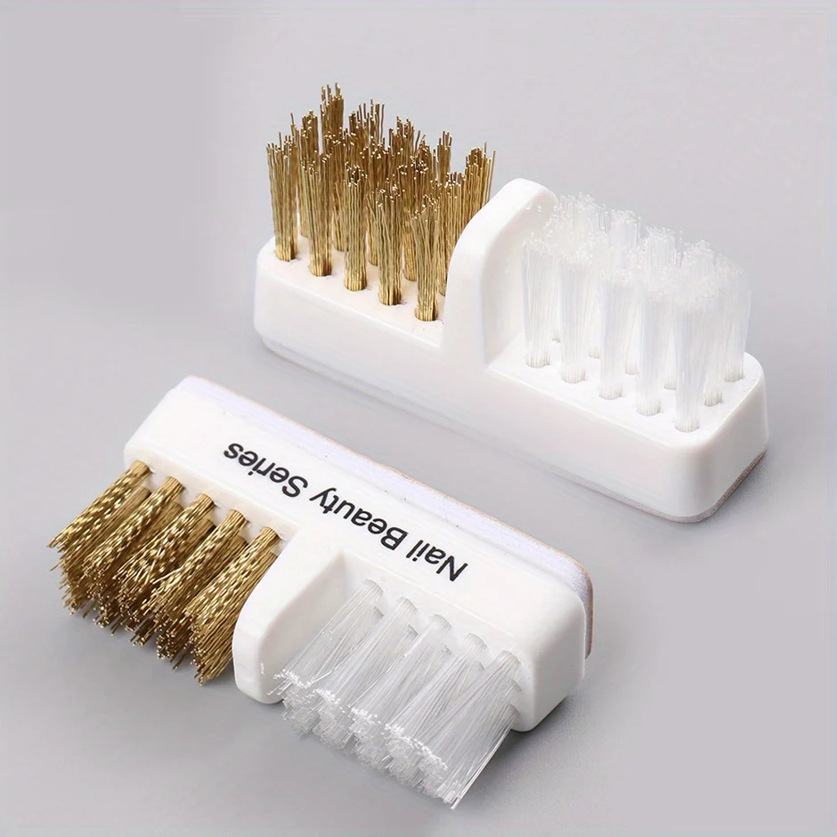 1pc Electric Nail Grinding Head Cleaning Brush Portable Manicure Drills Bits Dual Copper Wire Brush Clean Tools