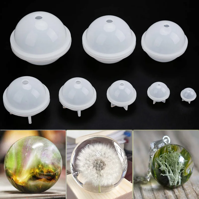 

1 Piece Size Handmade Uv Epoxy Resin Silicone Mold 3D Planet Ball Craft Mold Round Ball Ornament Decorative Silicone Mold