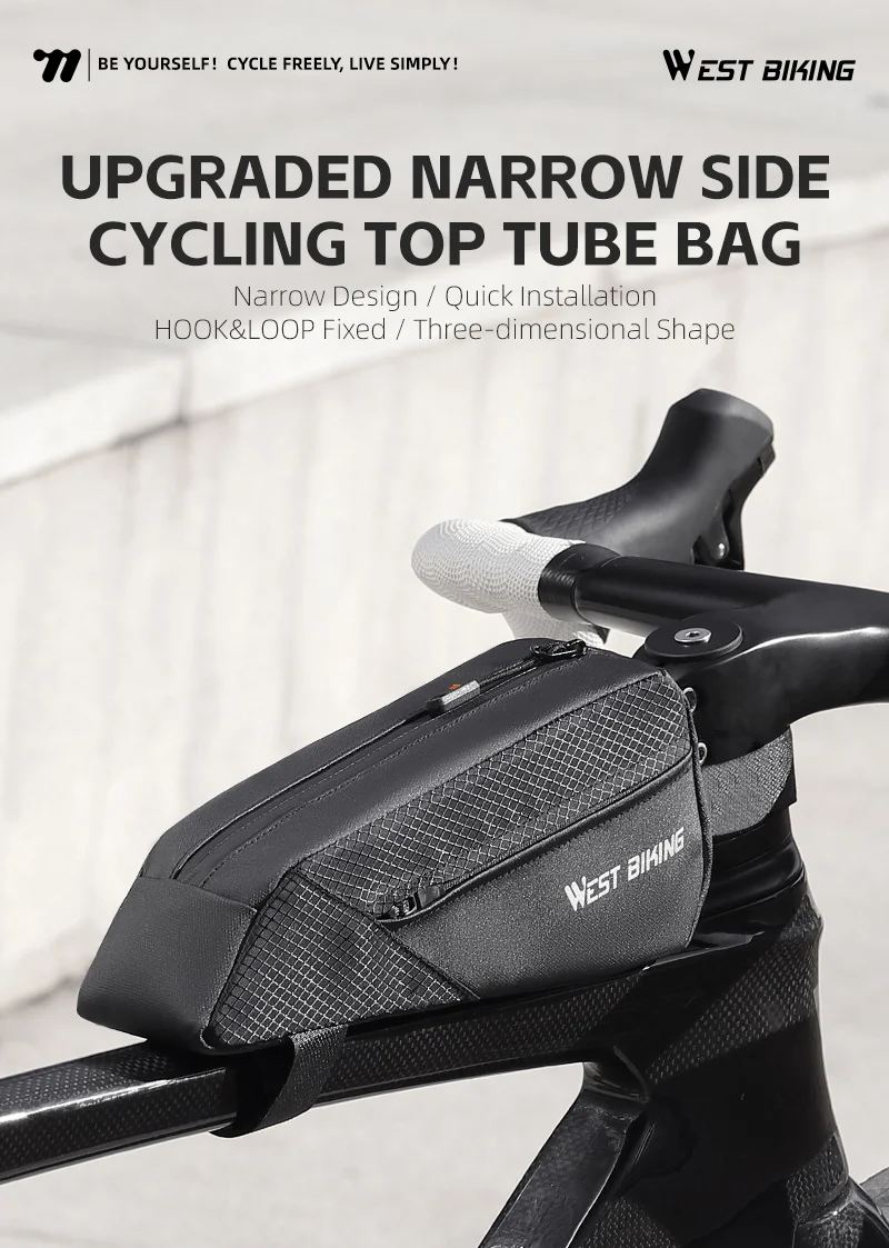 WEST BIKING Mini 3D Tragbare Ultraleichte Fahrrad-Oberrohr- & Rahmentasche 0,5L/1L Fahrradzubehör für Rennräder/Mountainbikes Pendler – Detail 14