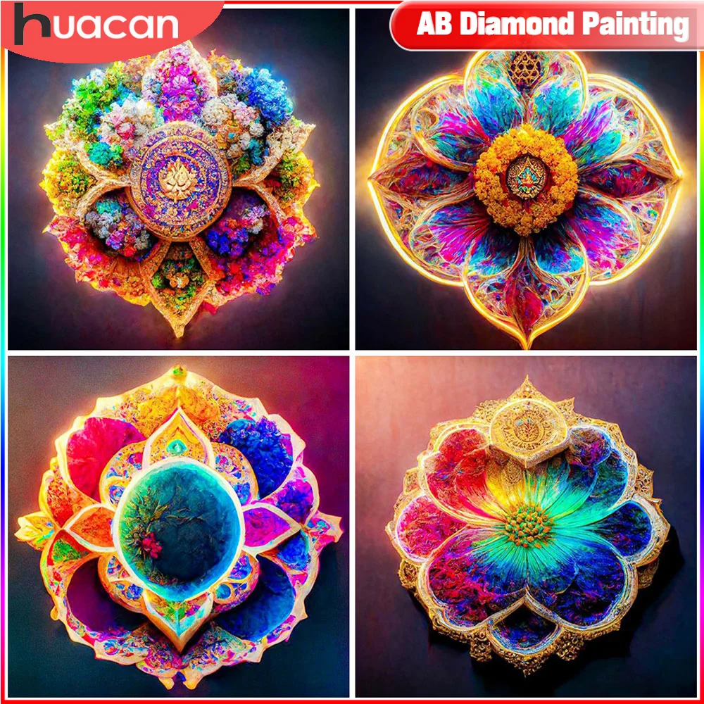  Huacan Flowers AB Diamond Painting Kits for Adults