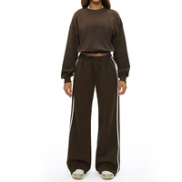 Automne/hiver femmes survêtement à capuche décontracté col rond à manches longues pull ample cordon taille haute pantalons de survêtement Fitness Yoga ensemble 5