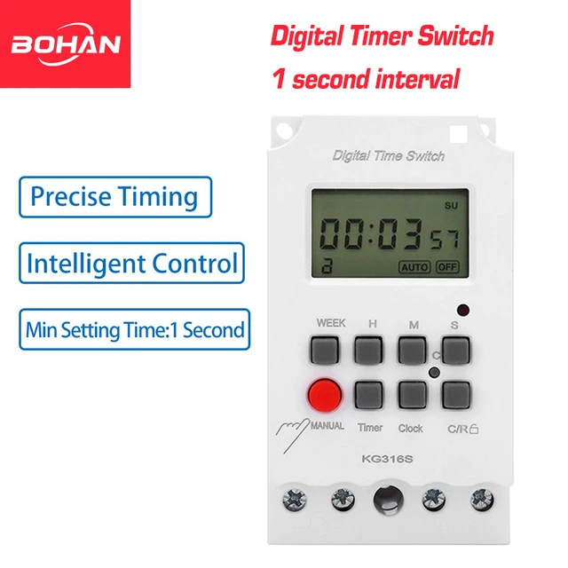 Din Rail Digital Weekly Timer 12V DC Input 7 Days Programmable 24hrs MINI  TIMER SWITCH Time Relay Output Load High Power 30A - AliExpress