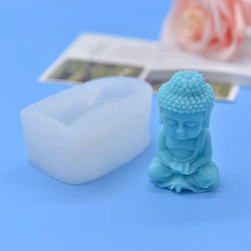 Silicone Mold DIY Buddha Candle 3D Tathagata Statue Aromatherapy Candle Plaster Resin Mold Handicrafts Home Decoration