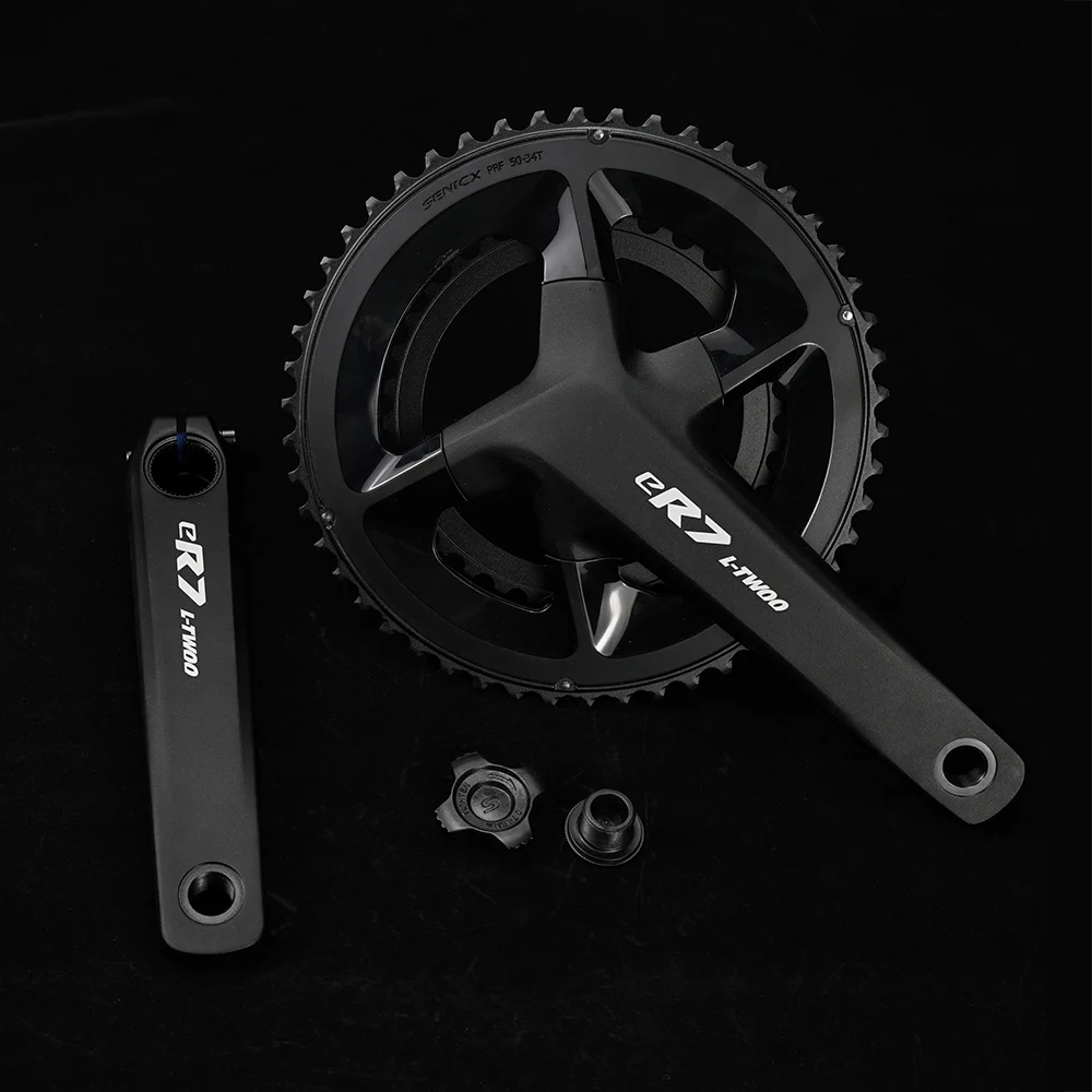 L-TWOO eR7 Rennrad-Kurbelgarnitur, einteilige Formtechnologie, 24-mm-Achse, 165/170 Kurbeln, 50–34 Kettenblätter, kompatibel mit 11/12 Sekunden – Detail 1