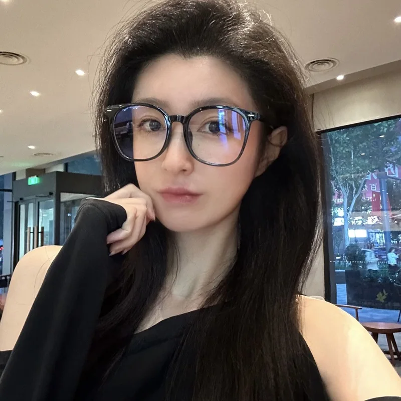 

Korea Retro Big Glasses Frame Women Lovely Ins No Makeup Plain Glasses Men Eyewear Cute Decorative Computer Glasses