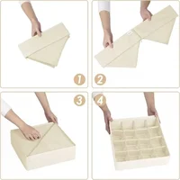 Organisateurs de sous-vêtements d'armoires et de tiroirs, garde-robe, organisateur de soutien-gorge pour sous-vêtements, chaussettes, pantalons, boîte de rangement pliable pour la maison 5