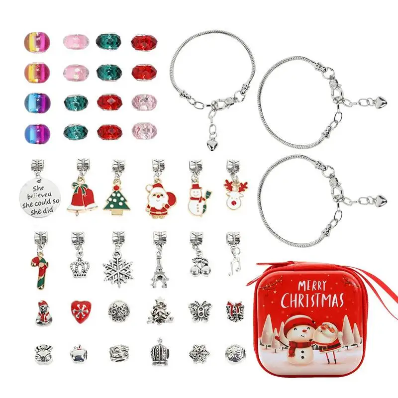 

Christmas Bead Bracelet Making Kit Colorful Beads For DIY Friendship Bracelets Colorful Beads Crystal Bracelet Jewelry Making