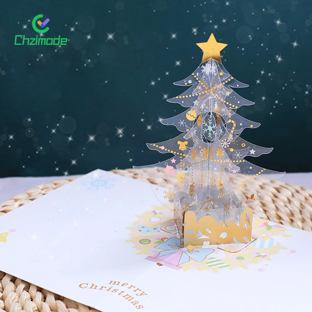 

1 шт. 3D Рождественская открытка, Хрустальная Рождественская елка, подарочные поздравительные открытки на Рождество, день рождения, праздник, открытка с пожеланиями на День Благодарения, открытка «сделай сам»