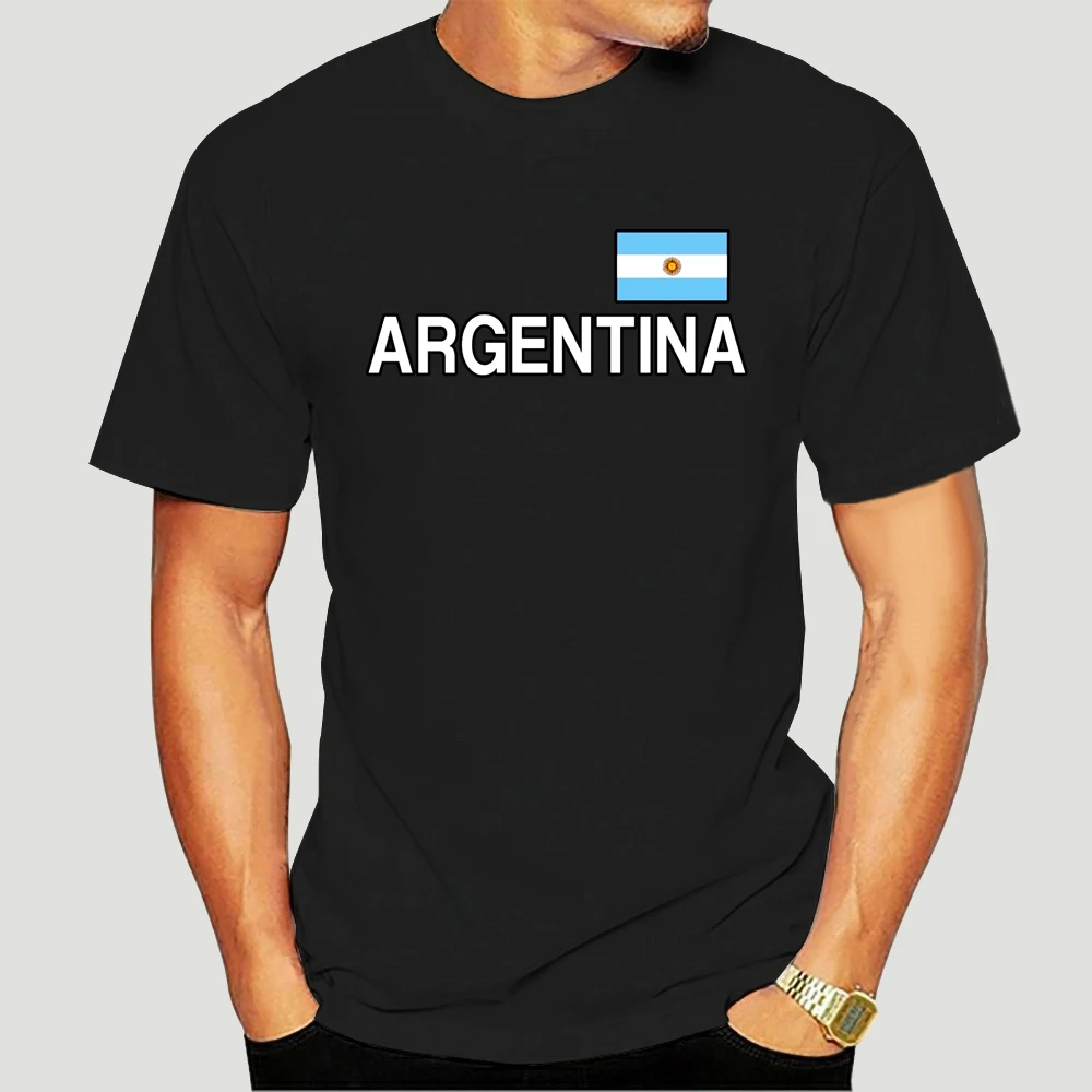 T-Shirt Argentina Nero/Bianco Con Bandiera, Da Xs A 5Xl, Argentina, Argentina, Moda, Cotone Stampato Di Alta Qualità, Taglia Europea