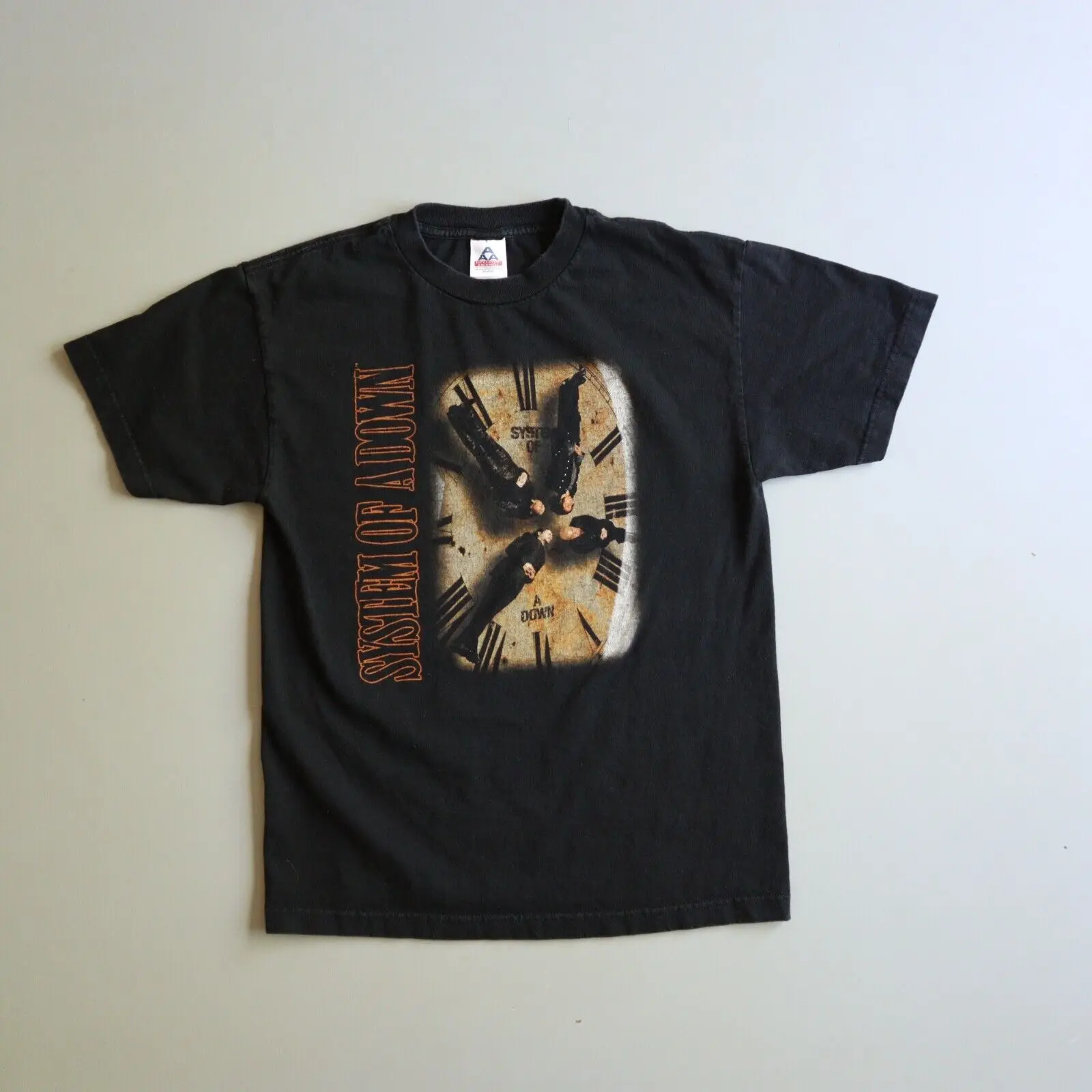 Vintage System Of A Down Adult Small Black T Shirt Clock Hyptize Mezmerize
