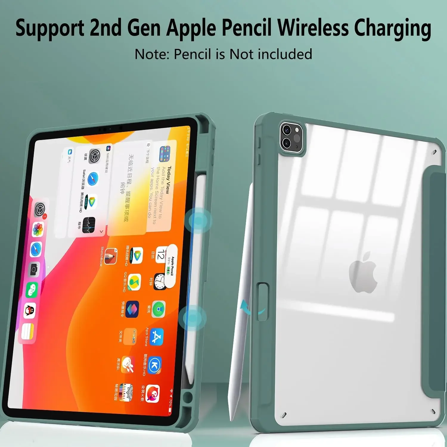 With Pencil Holder Case For Ipad Pro 11 12.9 2017 9.7 2018