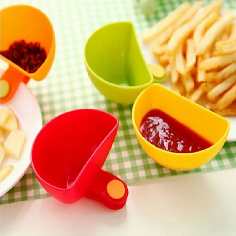 Plastic Seasoning Sauce Clip Bowl for Kitchen Food Salad