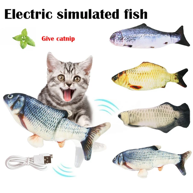 Teething Toy Electric Artificial Fish Electric Fish cat Toy plushes  Teething Toy Floppy Fish Dog Toy Fish Toy Toys for Toys for chew Toys pet  Toy Clean Jumping Fish Cloth : 