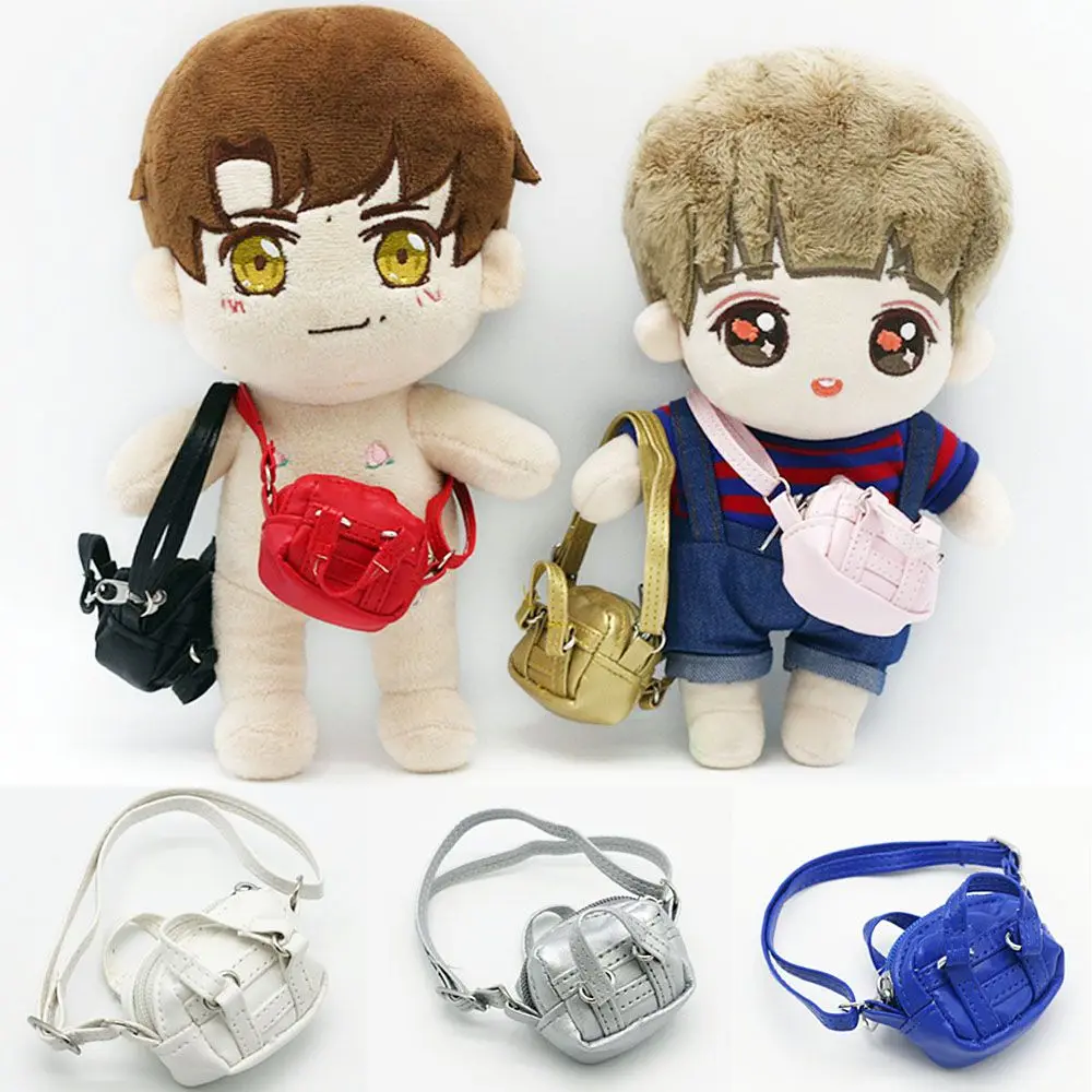 1PC Handmade Doll Crossbody Bag For 1/6 1/8 BJD Pure Color Shoulder Bags Mini Handbag Kid Toy 15cm/20cm Cotton Doll Accessories