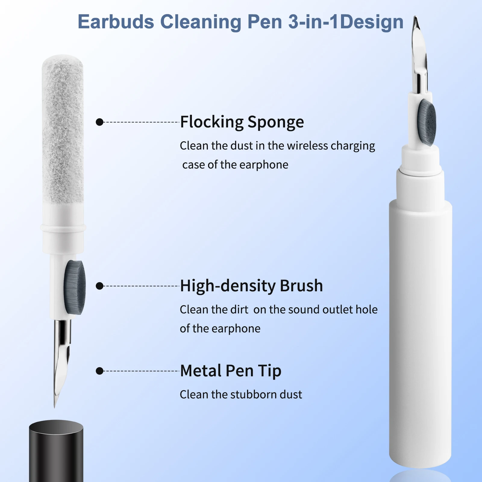 Enhanced Bluetooth Earphone Cleaning Tool Kit with Cleaning Pen and Brush