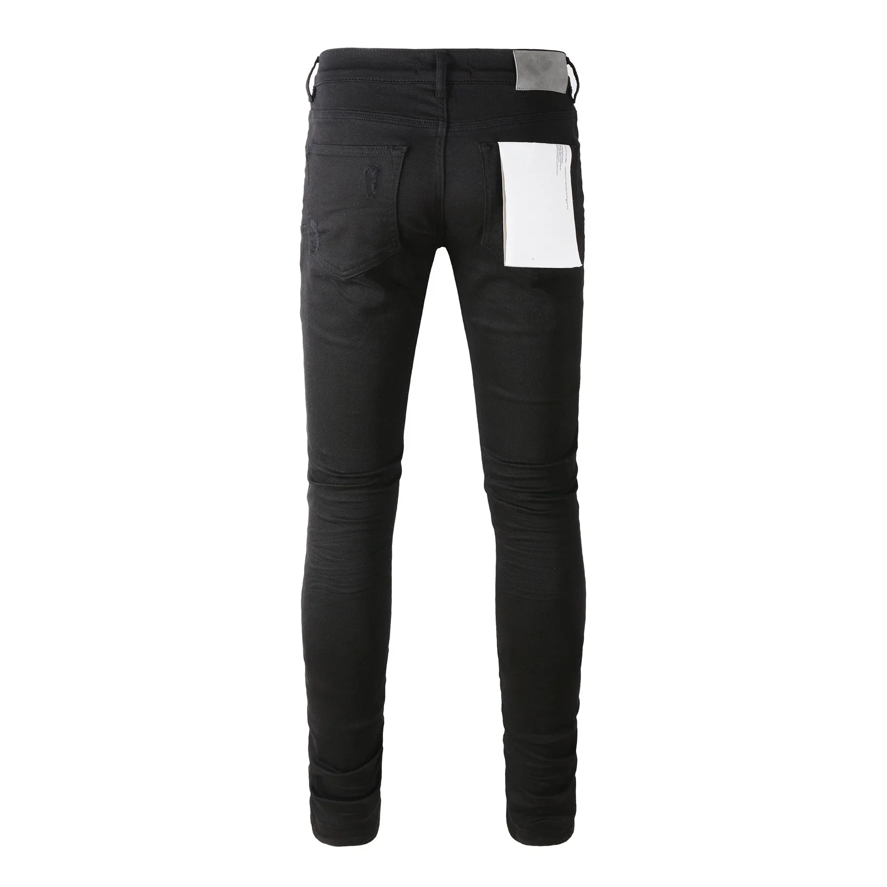 Fashion Purples jeans Men with high street black brand pleats top quality Hole Ripped Repair Low Rise Elastic Skinny Denim pants