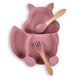 Children's Dishes Baby Silicone Sucker Bowl Tableware Set Baby-Led Weaning Tableware Set Kids Feeding Bowls Baby Dinnerware Tray