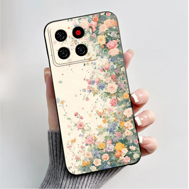 Luxury Fashion Butterfly & Floral Black Soft TPU Silicone Protective Phone Case