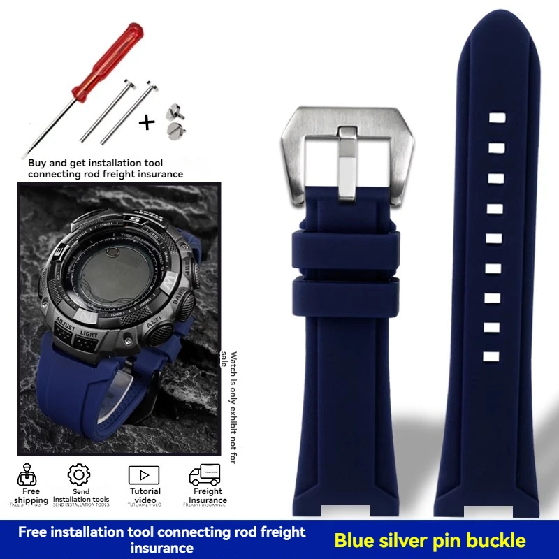 thumbnail image 1 of Correa de reloj de silicona de resina para Casio PRG-240 PRG-130Y/T PRW-1500 PRG-130, accesorios para deportes al aire libre, pulsera impermeable, 1 of 5