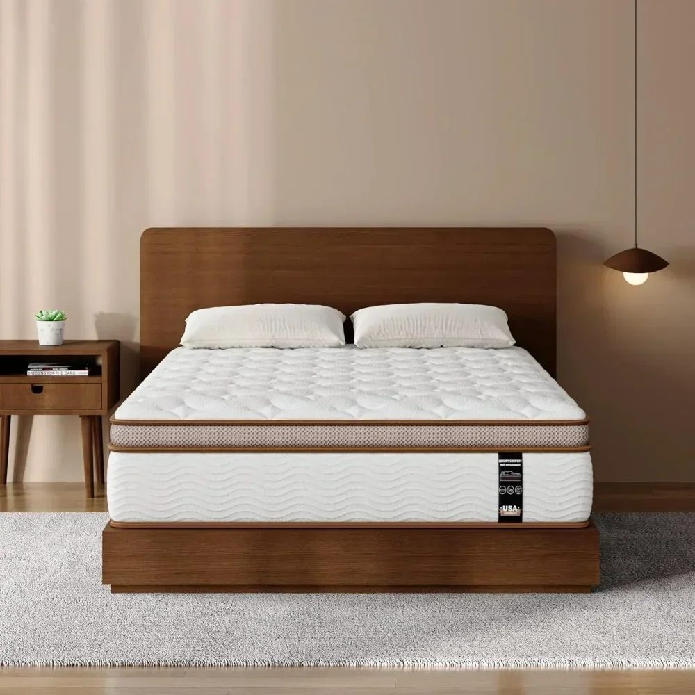 King Size Mattress 12 Inch, Extra Support for All Shapes - Motion Isolation Firm Mattress in a Box- Fiberglass Free, Mattress 2