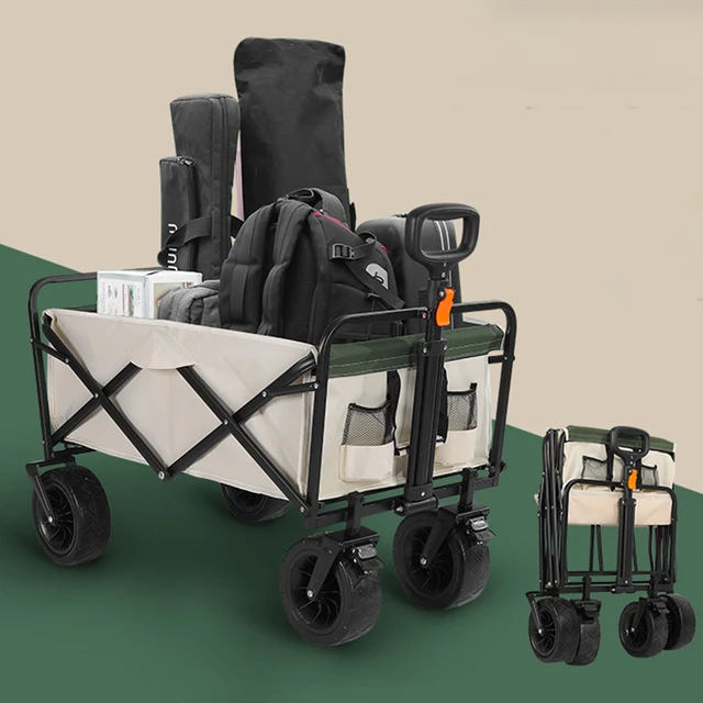 Luxus Kültéri Udvar Kerti Szekerek Hordozható Otthoni Vásárlási Élelmiszerbolt Kocsi Összecsukható Piknik Halászat Tábor Pótkocsi Kerekekkel