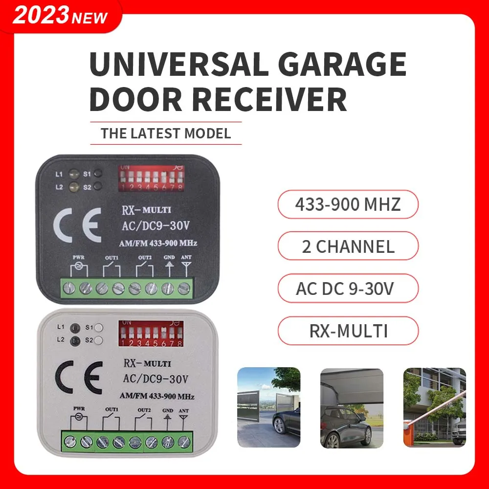 

10pcs Garage Door Receiver Rx Multi 300-900MHZ AC/DC 9-30V 433mhz 868mhz Gate Remote Control Swithc Module Receiver