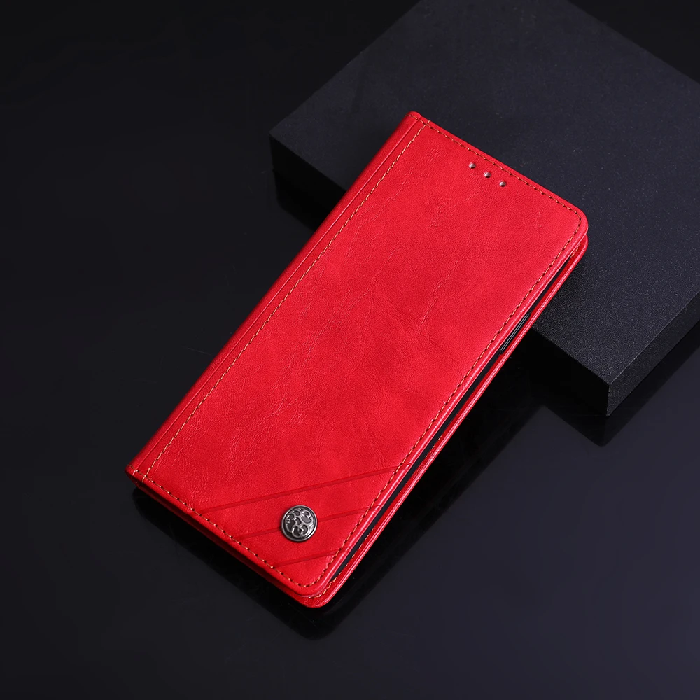 Magnetic Card Flip Leather Phone Case with Book-Style Design and Back Skin Pouch