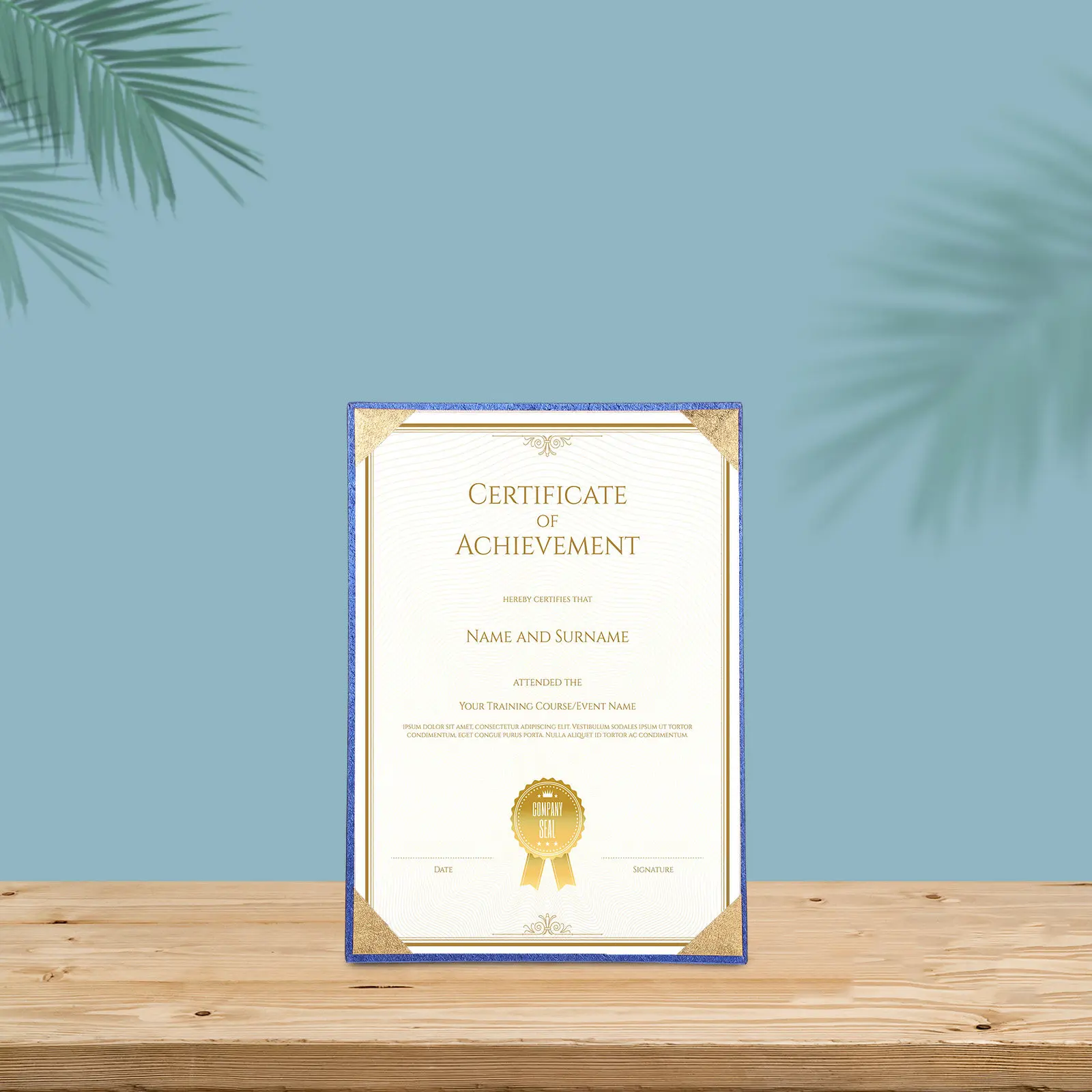 1장의 빈 증명서 용지, 고급 두꺼운 무광 마감 디플로마 내부 라이너, 상장, 증명서, 졸업, 학교용