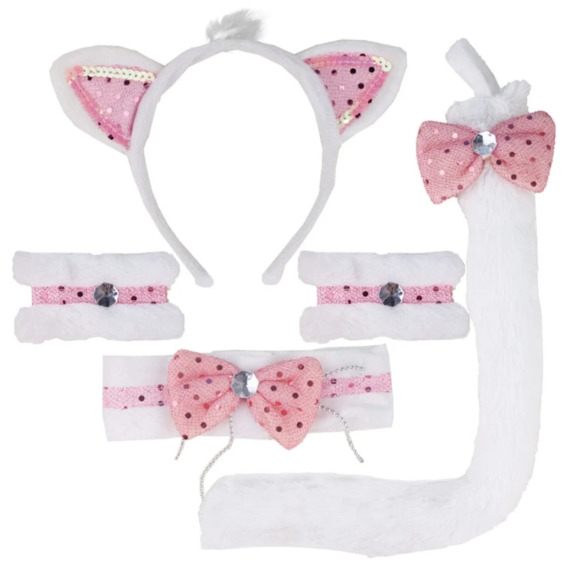 

Ears Headwear Bows Tail Ears Cosplays Headbands Animal Hair Hoop