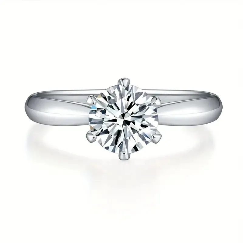 Moissanite Ring 1Carats 925 Sterling Silver For Man and Women Daily Wear Gift Engagement Wedding
