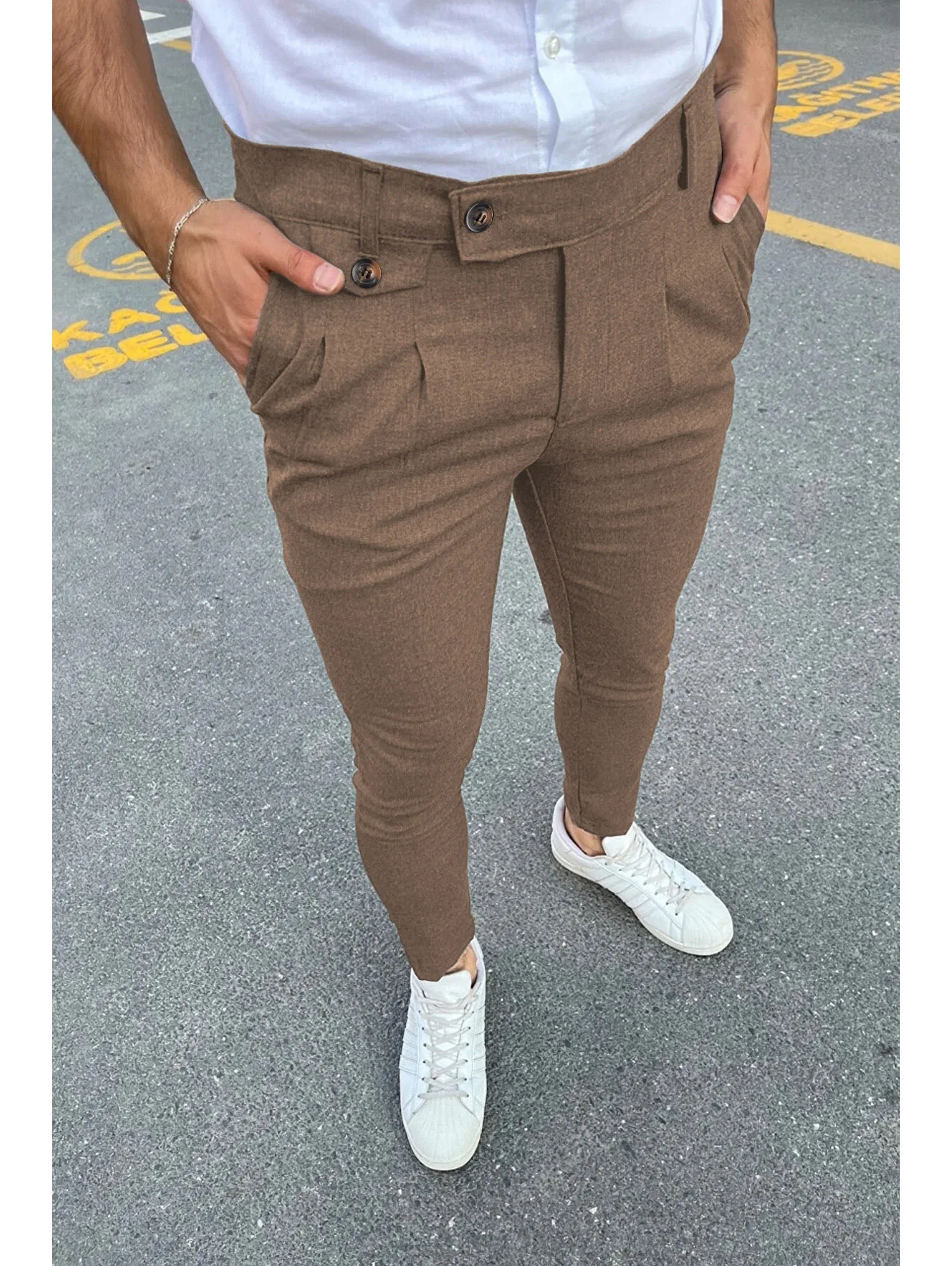 2023 New Men's Casual Pants Fashion Solid Business Leisure Trousers Trend Cool Street Wear Office Pencil Pants Calças Masculinas 6