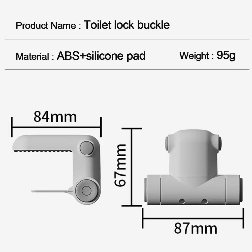 Portable White Baby Toilet Locks Anti-Opening Multi-functional Toilet Lids Seat Locks Self Adhesive Security Protection