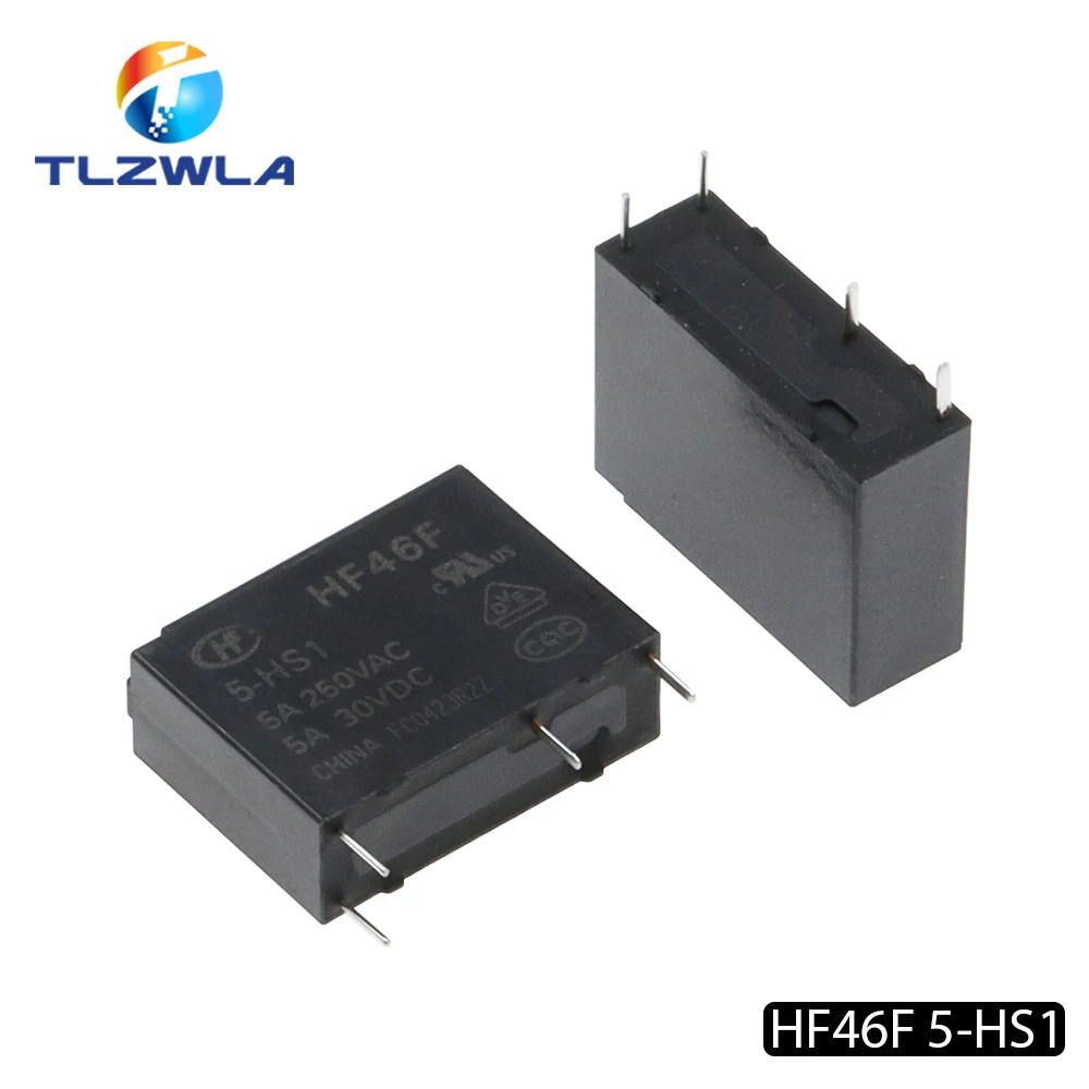   HF46F-005-HS1 HF46F-012-HS1 HF46F-024-HS1 5-HS1 12-HS1 24-HS1 5A 250VAC 4  5V 12V 24V DC, 30VDC, 10 
