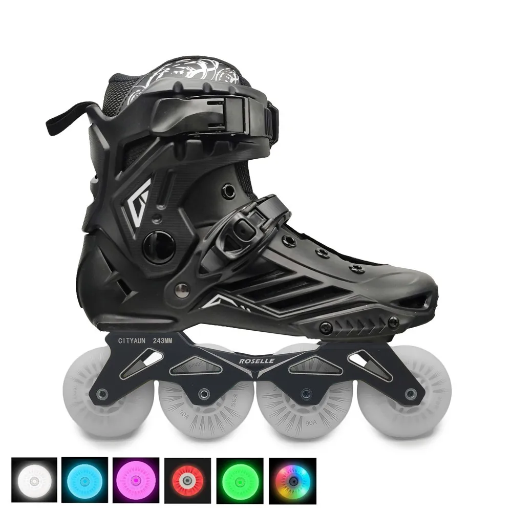RS6 Inline Skates Professional Slalom Adult Roller Skating Shoes Sliding Free Skate Patins Size 35-46 Good As SEBA Sneakers
