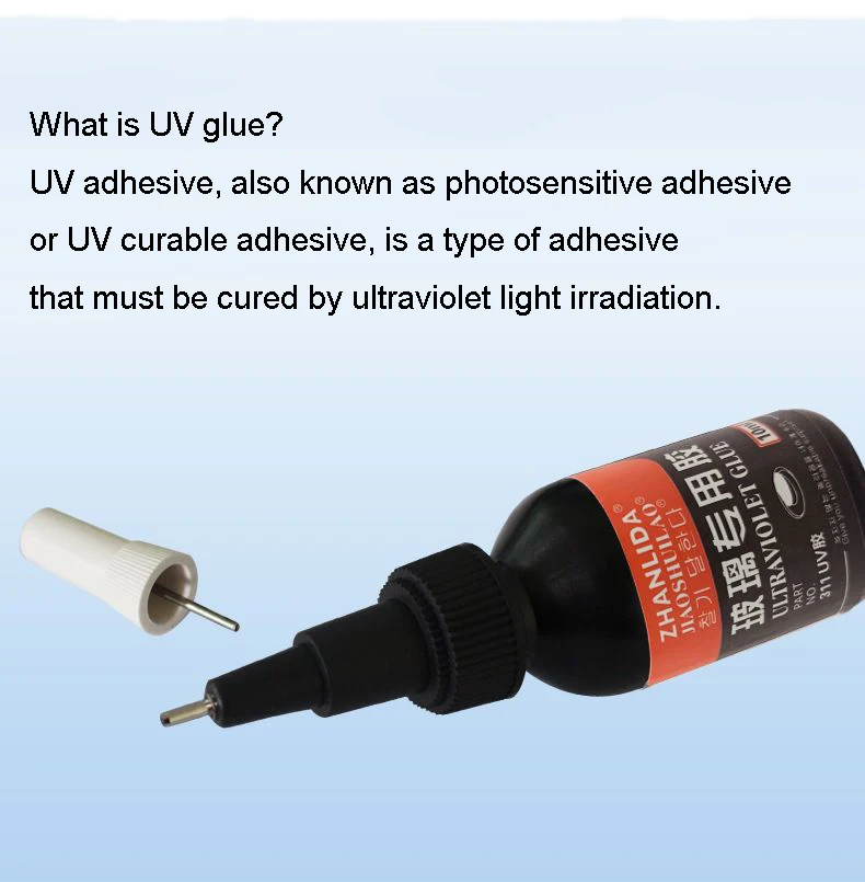 강화 크리스탈 커피 테이블용 투명 빠른 건조 UV 유리 접착제, 금속 목재 플라스틱 아크릴, 10ml, 50ml
