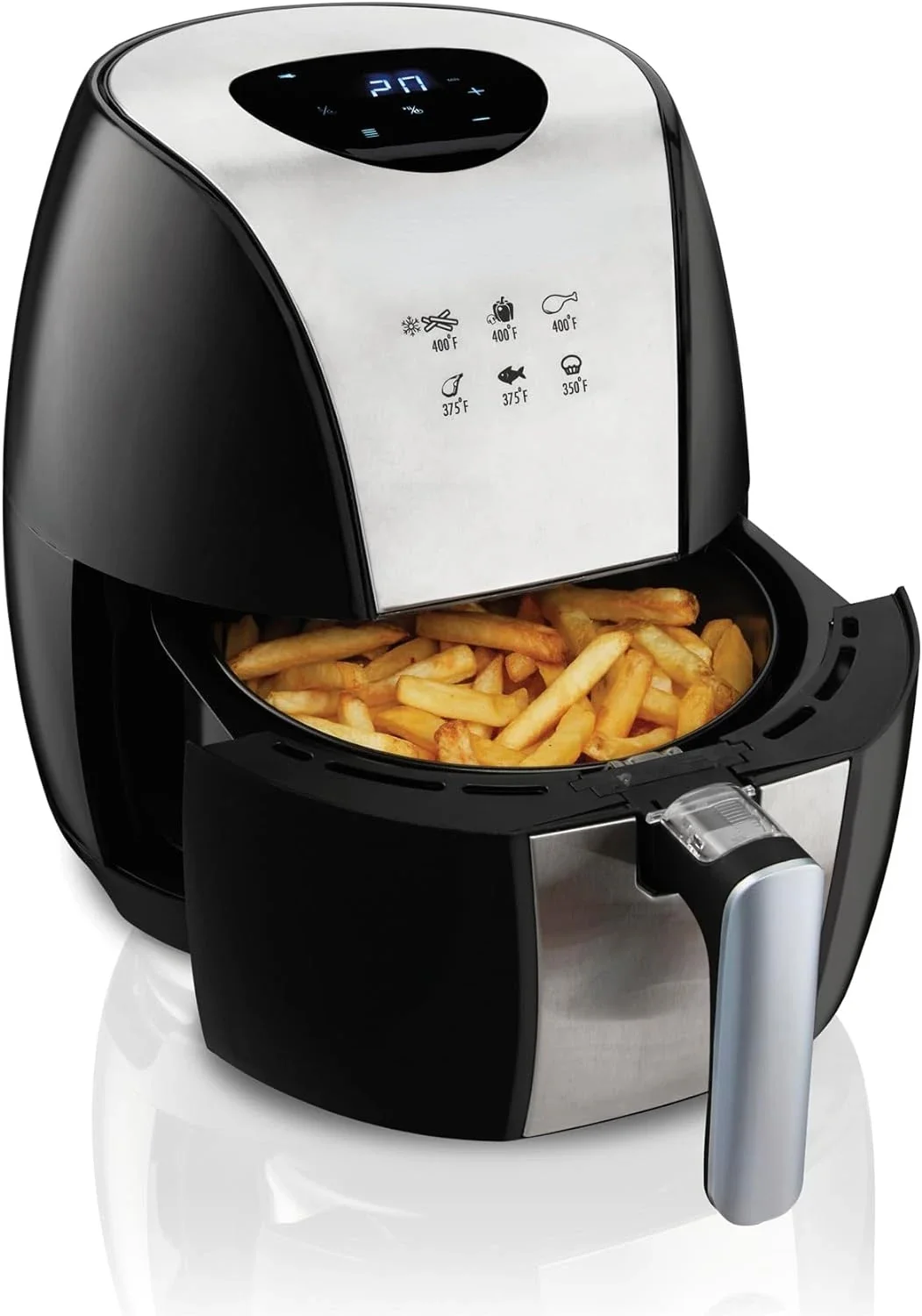 

Black 3.2 Quart Digital Air Fryer Oven with 6 Convenient Presets, Easy-to-Clean Nonstick Basket, Ideal for Healthy Cooking (3506