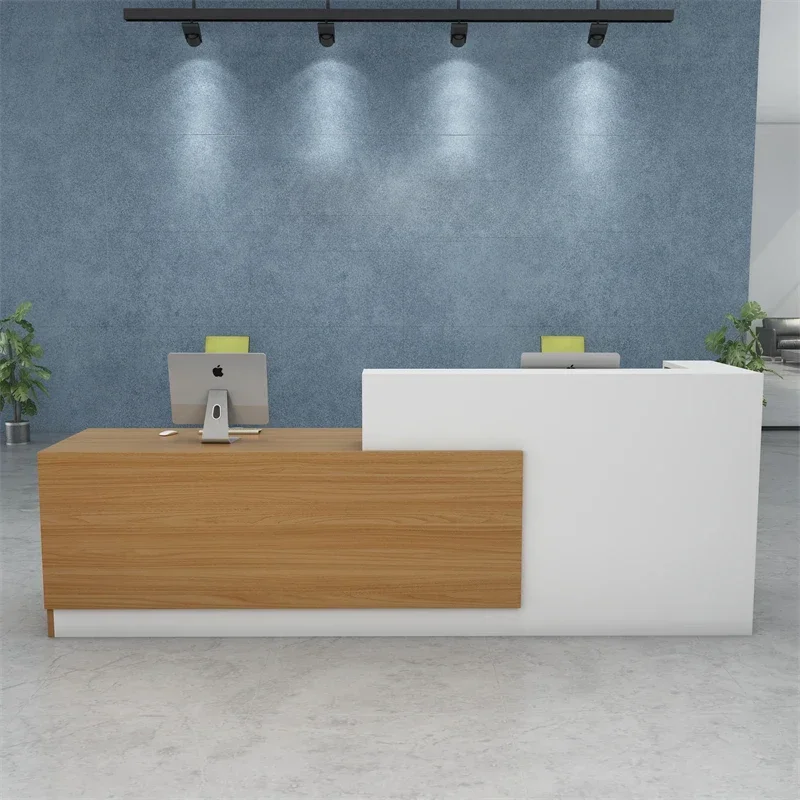QTZ24 Reception Table Cheap Price Melamine Good Quality Office Desk Office Furniture Modern Spa white reception desk