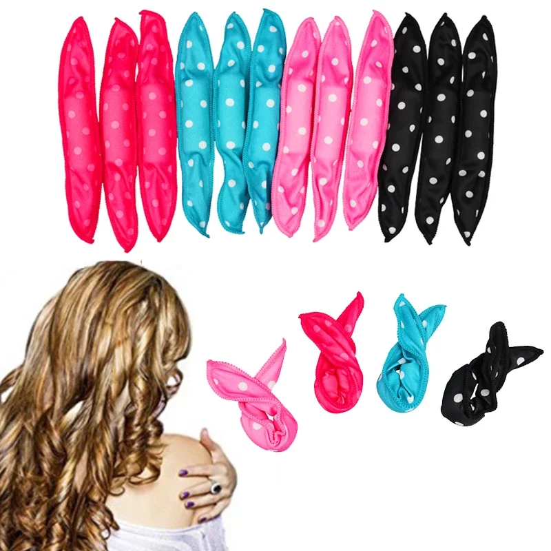 10 Pcs/Lot Hair Curlers Soft Sleep Pillow Hair Rollers Set Best Flexible Foam and Sponge Magic Hairs Care DIY Hair Styling Tools