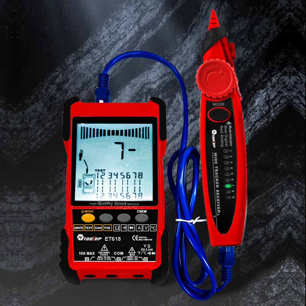 NEW ET618 Network Cable Tester with LCD Display Analogs Digital Search