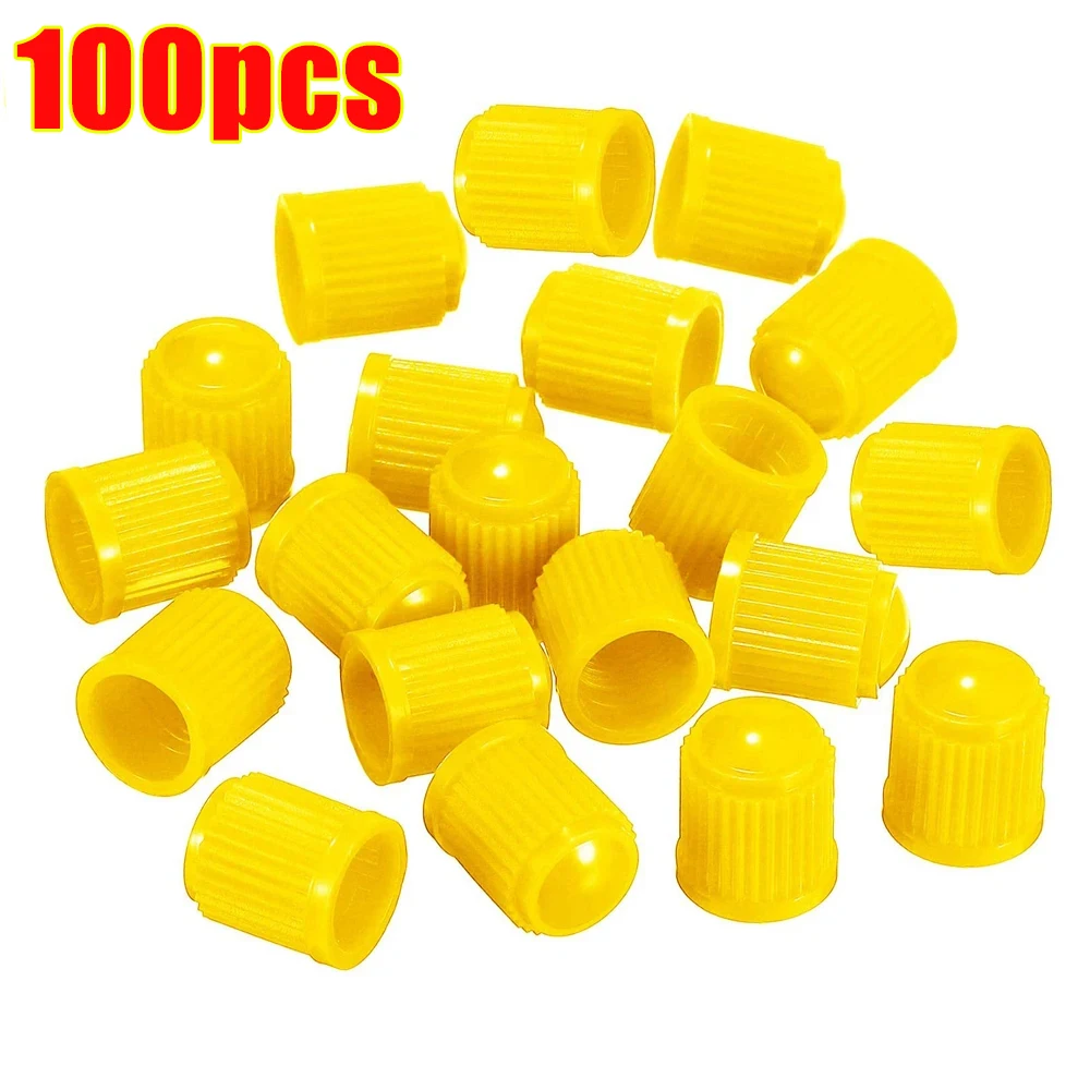 100-Pack Black Dome-Shaped Tire Valve Caps with O-Ring Seal