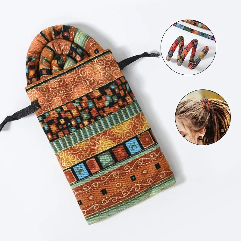 Hair Accessories Bendable Hair Bands Ethnic Style Hair Ropes Ties Horsetail Headband Colorful Dreadlocks Long Ponytail Hairpin 4
