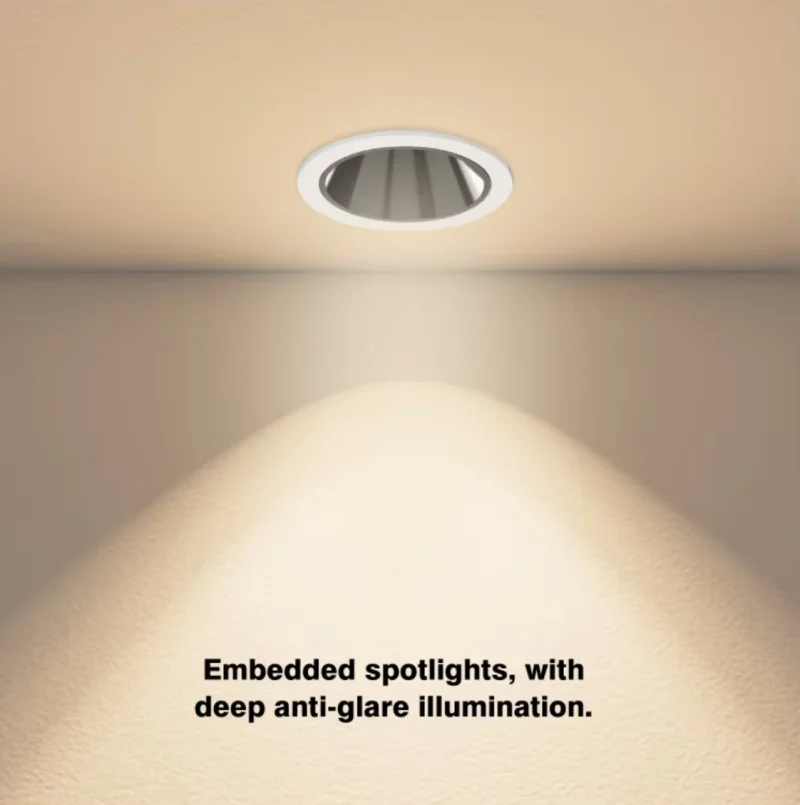 Recessed Anti-glare LED COB Spotlight 5W 7W 9W 12W 15W 18W 24W Dimmable 85-265V Ceiling Downlight For Foyer Study Shop lighting led ceiling light ceiling light dimmable spotlights
