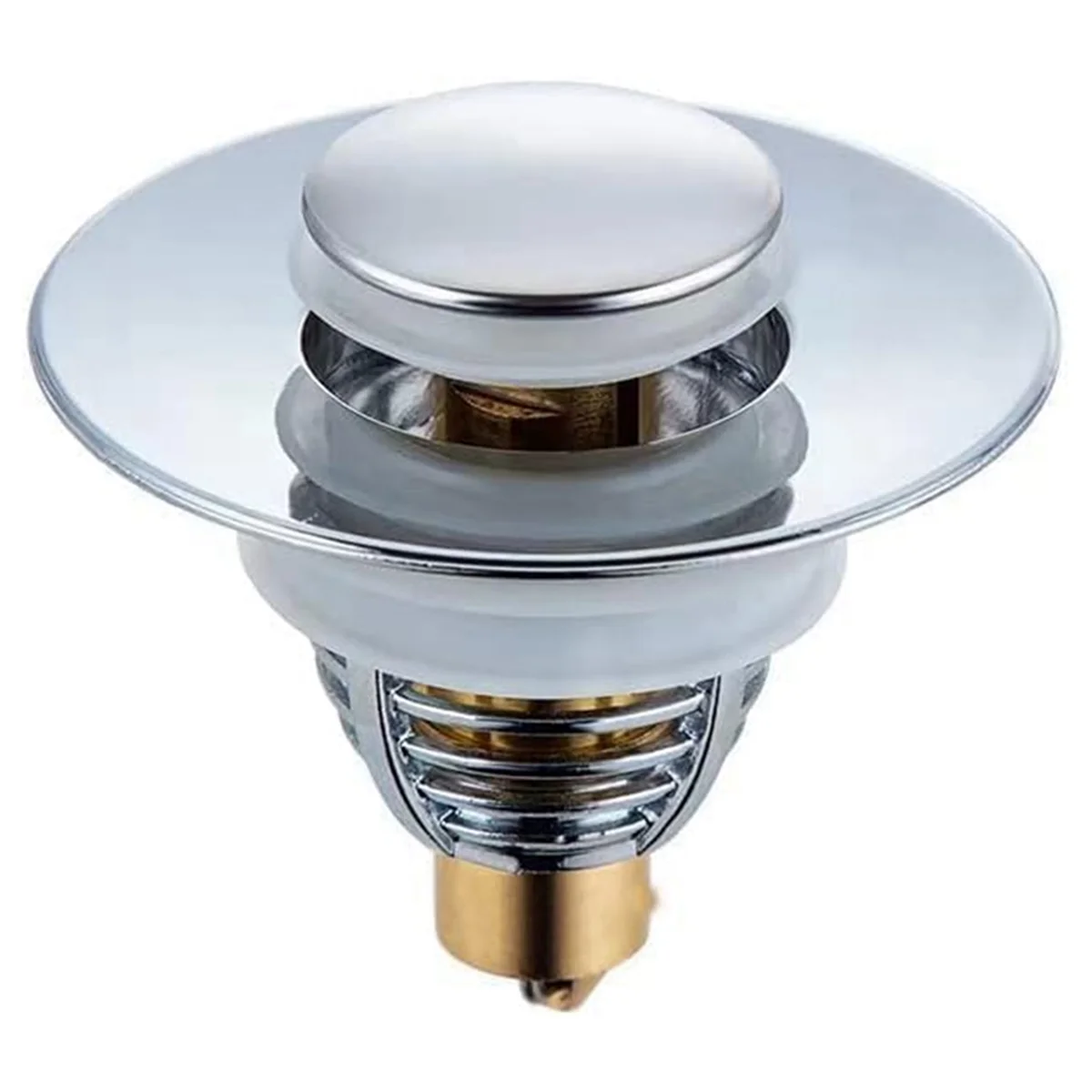 

Tub Drain Stainless Steel Sink Cover, Pop-Up Universal Odor Resistant Sink Drain with Silicone Gasket