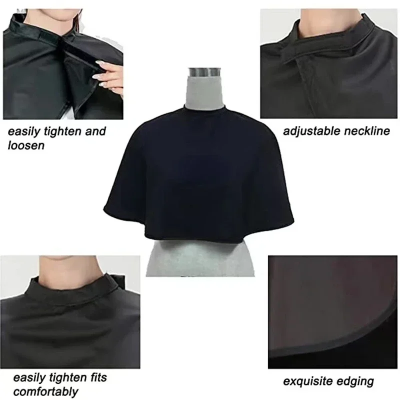 Hair Dye Tools Short Square Black Waterproof Hairdressing Salon Barber Hair Cutting Cape Cloth Wrap Hairdressing Cape Barber 2