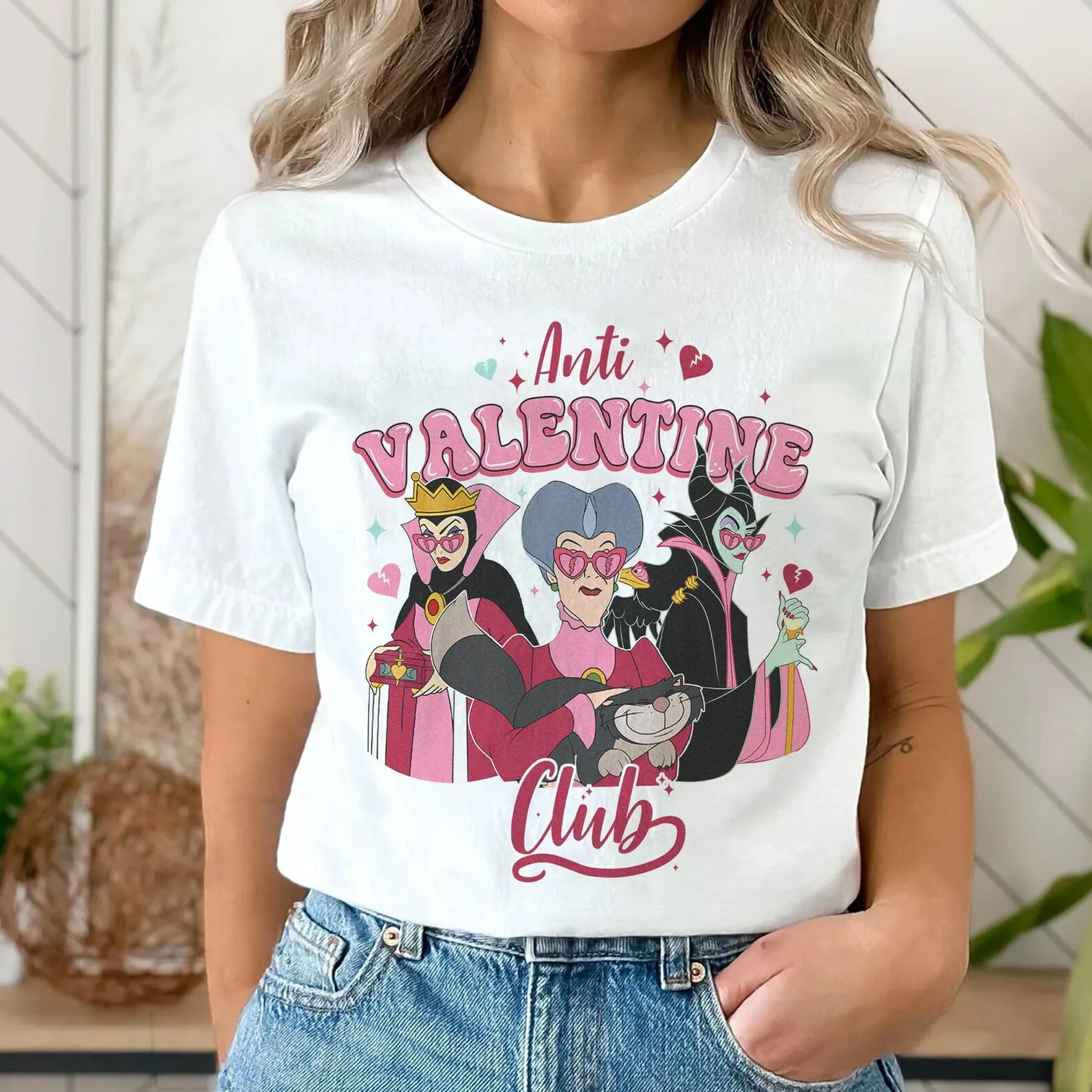 Single Valentine Anti Valentine Club Personaggi Dei Cattivi Tshirt Donna Maniche Lunghe O Corte